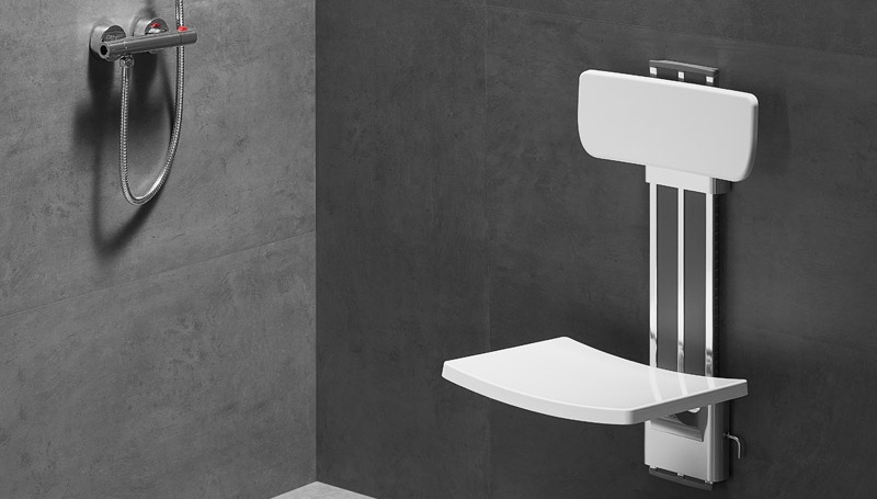 shower seat with backrest and height adjsutbale