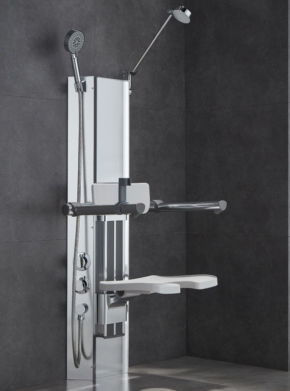 Duschpaneel mit eingebautem Duschsitz